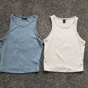 SHEIN ribbed cropped tank top (2 Pack)